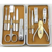 Маникюрные наборы высокого класса, 11 шт., набор инструментов для ухода за ногтями, набор из нержавеющей стали, кусачки для ногтей, набор для чистки ногтей, набор для ухода за ногтями