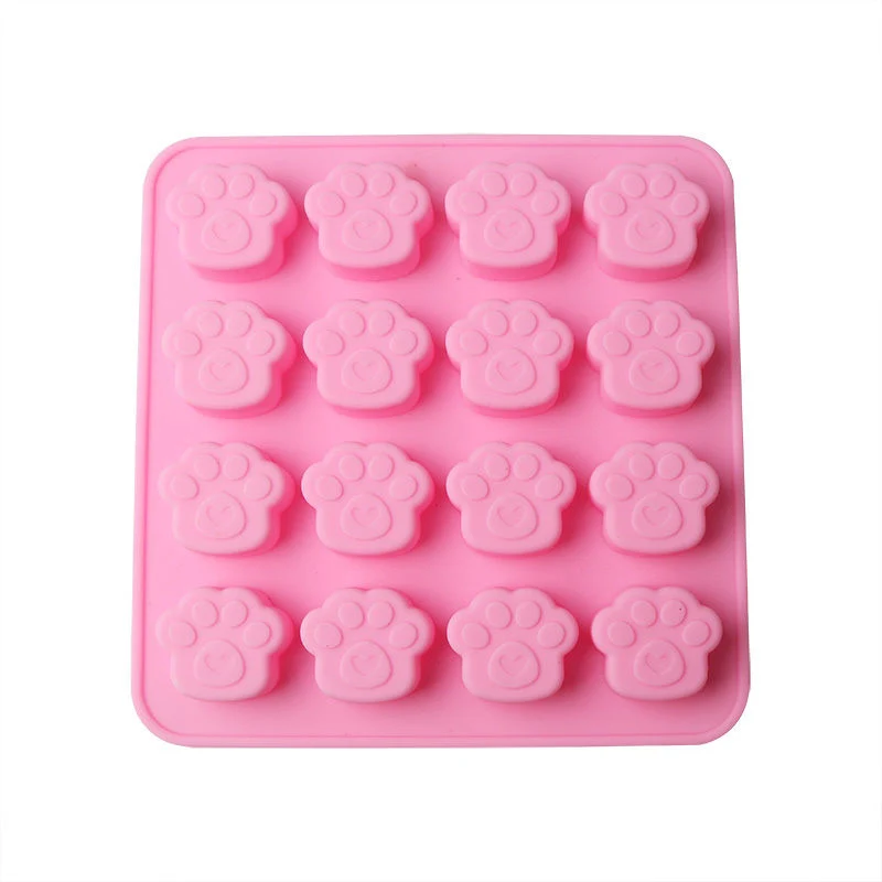 16-Capvity Cute Pet Cat Dog Paws Mold Silicone Cookie Chocolate Mould DIY Cake Decorative Tools
