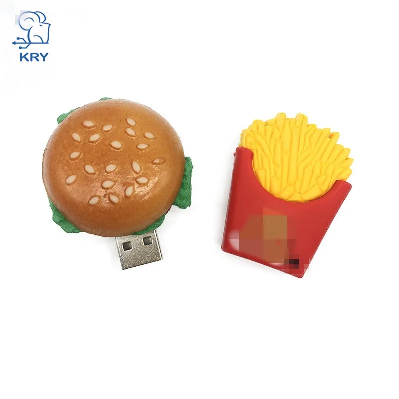 

hot Creative Cartoon Toys Burger Memory Stick usb2.0 4GB 8GB 16GB 32GB 64GB French Fries Pendrive Thumb Shape External Memory