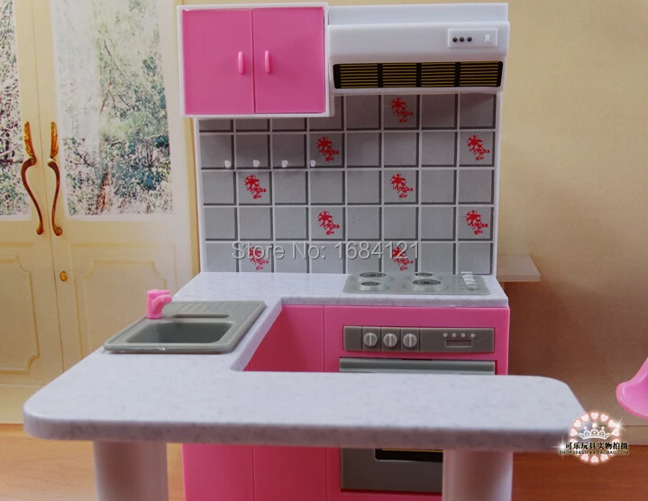 Spedizione gratuita ragazza regalo di compleanno plastica play set mobili da cucina accessori per bambole barbie.jpg Accessori mobili cucina