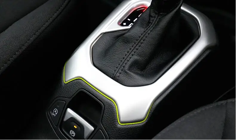 Para Jeep Renegade 2016 .. Cromato Opaco consola Anteriore Del Cambio Scatola del Pannello di Copertura recortar Guida A Sinistra solo Para Jeep Renegade 2016 .. Cromato Opaco consola Anteriore Del Cambio Scatola del Pannello di Copertura recortar Guida A Sinistra solo