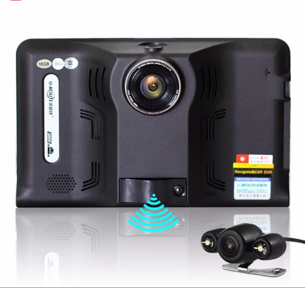 7" Android Car GPS Navigator Anti laser Radar detector auto dvr camera G Sensor rearview camera