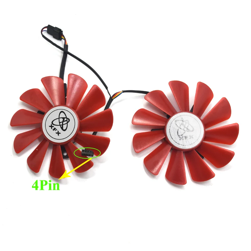 2pcs/lot 85mm FD7010H12S RX480 GPU VGA Alternative 4Pin Cooler Fan For HIS RX 570 4GB 8GB RX470 Graphics Card Cooling