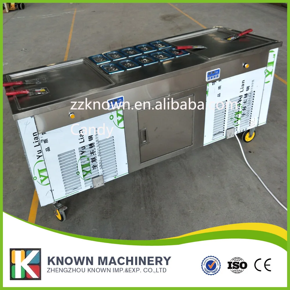 New design in 2017 easy to move high quality fried ice cream roll machine with double