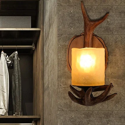 

American Loft Style Resin Glass Wall Sconce Vintage Wall Light For Home Antique Industrial LED Wall Lamp Indoor Lighting