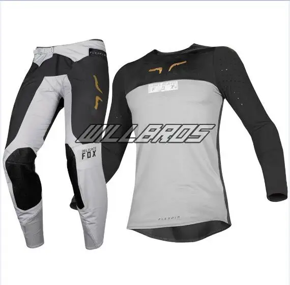 NAUGHTY FOX Grey FLEXAIR ROYL Jersey Pant Combo MX ATV Bike Riding Motocross Kit Combo Gear Set - Цвет: Серый
