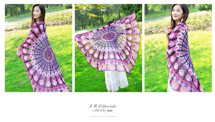 round beach towel beach cover up (12)