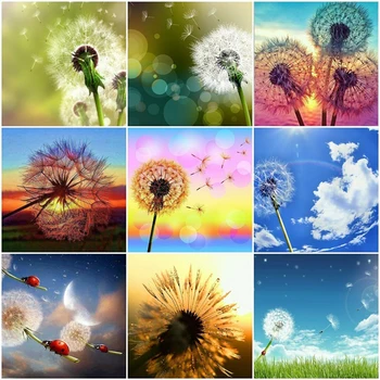 

Full Square/Round 5D DIY Diamond Embroidery Display Dandelion Picture Of Rhinestone Diamond Painting Mosaic Home Decor Gift