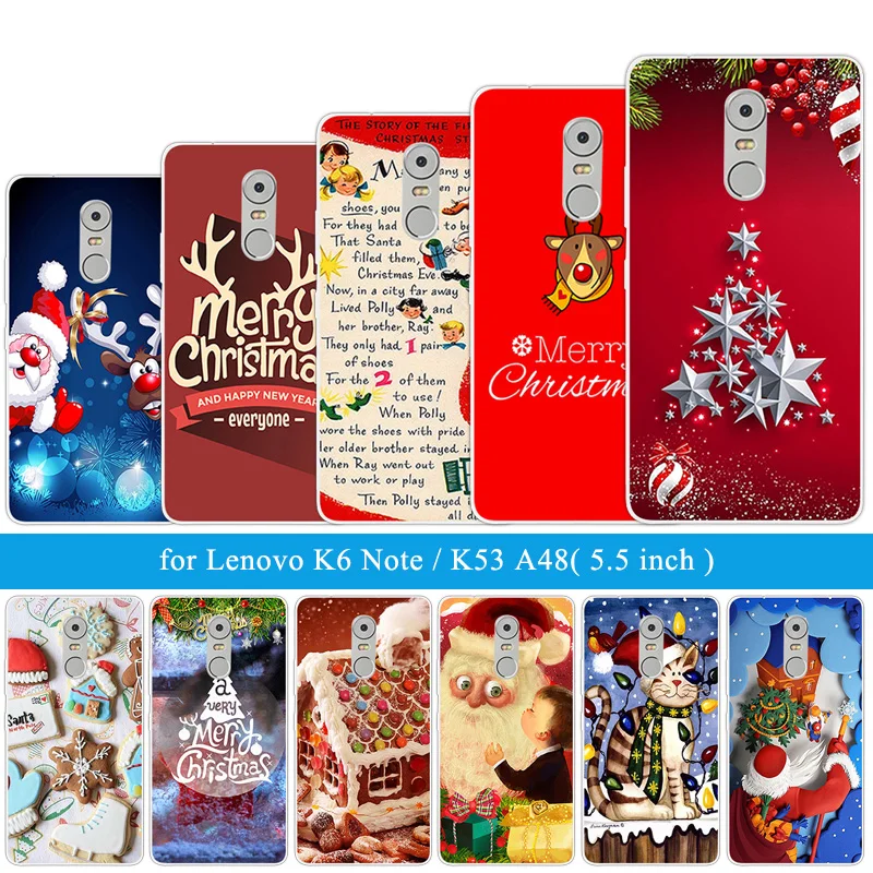 

Cases for Lenovo K6 K 6 Note K53 A48 K6Note K53A48 Soft TPU Silicone Phone Christmas Night Cover for Lenovo K6 Note K 6 Note