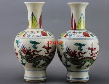 

2Pcs Chinese blue and white Porcelain Ming Dynasty dragon vase