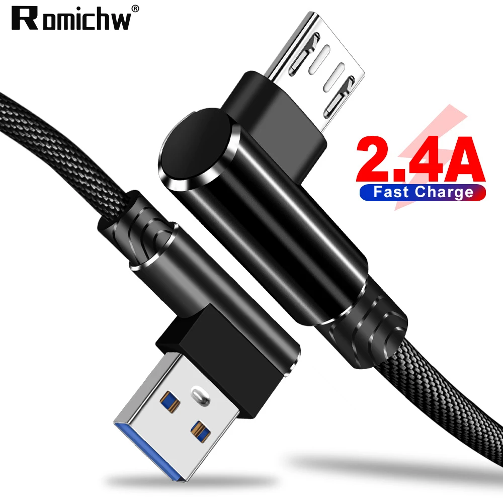 

Romichw 2.4A Fast Charging Charge Micro USB Cable Data Cable Charger Android Mobile Phone USB Charger Charge Cord Charging Wire