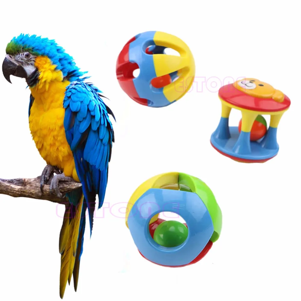 

Parrot Chew Pet Bird Bites Swing Cage Hanging Cockatiel Parakeet Chain Ball Toys