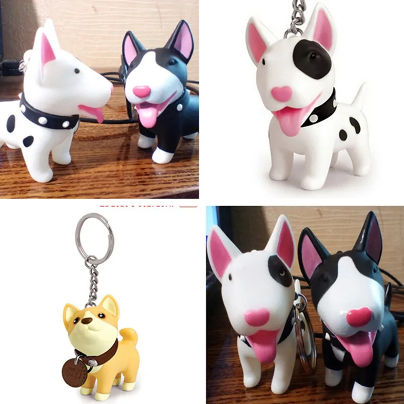

Creative Design 1Pc Dog Keychain Versatile Rubber Keyrings For Women Girls