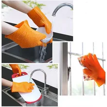 B 1 пара пищевой термостойкая силиконовая кухонная печь для барбекю перчатки для готовки рукавица для Гриль-барбекю духовка перчатка для выпечки