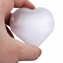 TUMBEELLUWA натуральный белый селенит сердце любовь пальмовые камни