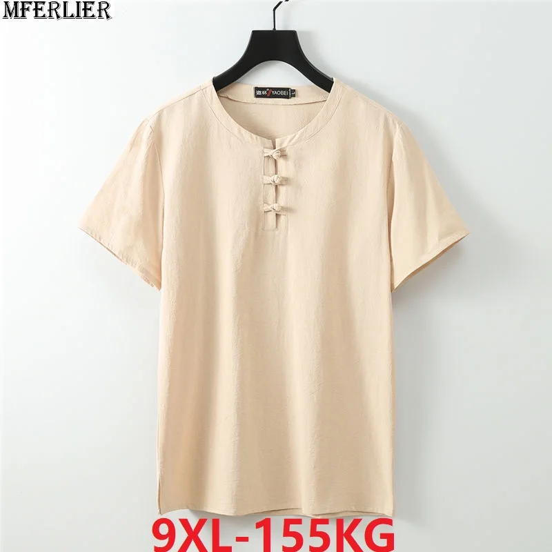 

big size Men Chinese style oversize T-shirt Short Sleeve Summer tops tees t shirt 8XL 9XL 10XL man personality t-shirt black 70