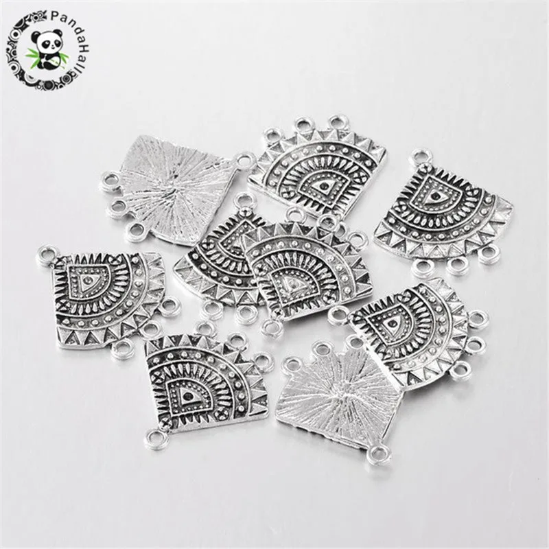 26x24x1-5mm-10pcs-Alloy-Dangle-Chandelier-Component-Fan-Shape-Links-Lead-Free-and-Cadmium-Free-Antique