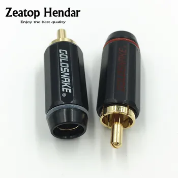 

10Pcs Brass New RCA Male Plug Adapter Audio Phono Soldering Connector for Speaker Cable Amplifiers
