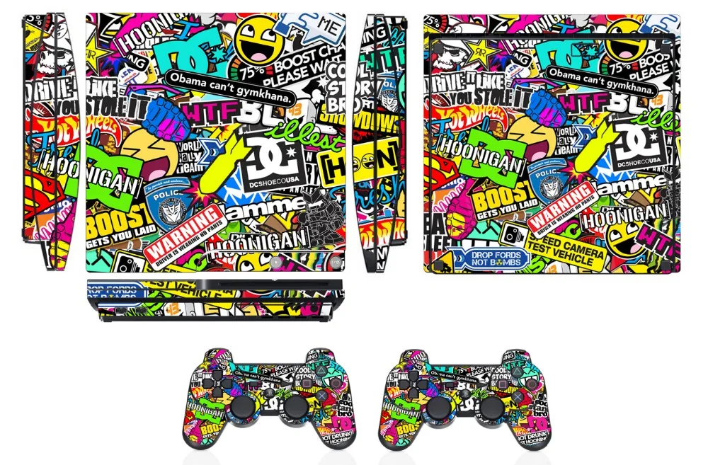 Bombing Q262 Vinyl Skin Sticker Protector for Sony PS3 Slim PlayStation ...