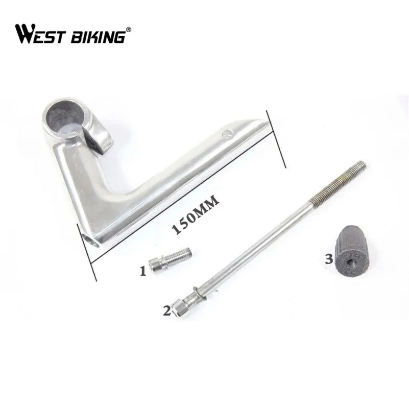 

WEST BIKING 7 Words Retro Gooseneck Plating Bicycle Riser Speed Racing Teeth Stem Parts MTB Road City Cycling Bike Riser Stems