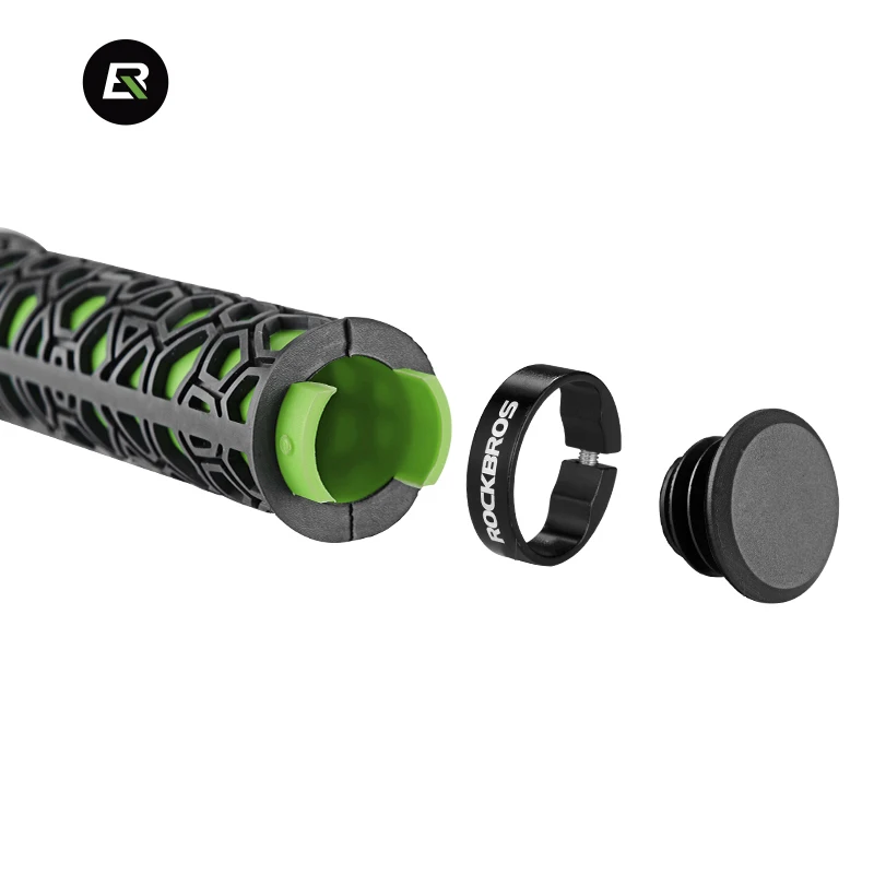 ROCKBROS دراجة القبضات الدراجة المقود المطاط قفل على Ultraight MTB القبضات مضاد للانزلاق صدمة امتصاص الدراجات المقود أجزاء الدراجة