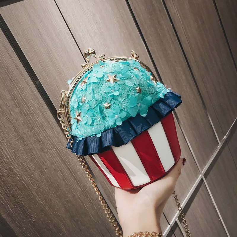 

2018 New and Creative Messenger Bag with The Shape of Ice Cream, Cute Chain Bag Designed for Lovely Girls