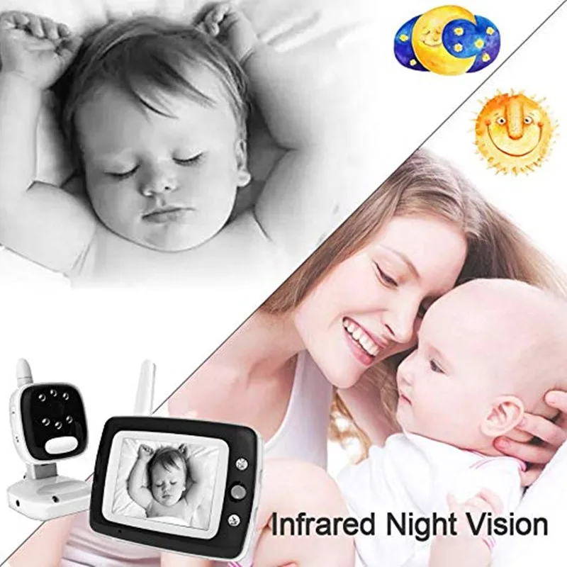 

MBOSS Wireless Smart Baby Monitor 2-Way Talk Babysitter Night Vision Temperature Baby Sleeping Monitor Camera 3.5'' Screen