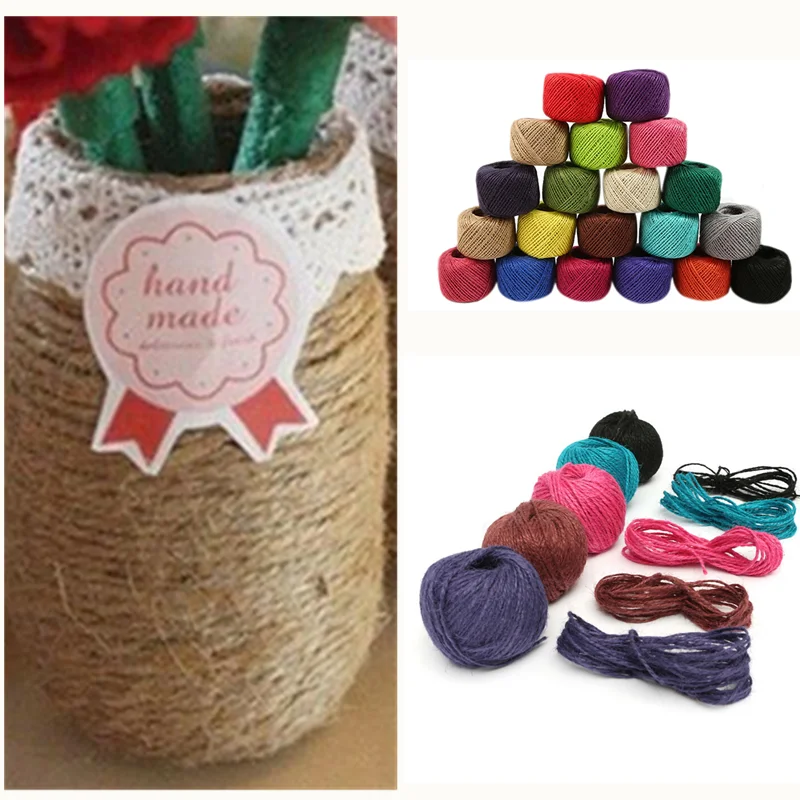 Natural Jute Twine Rope - 164 Feet Colorful String For Crafts, Gardening & Gift Wrapping