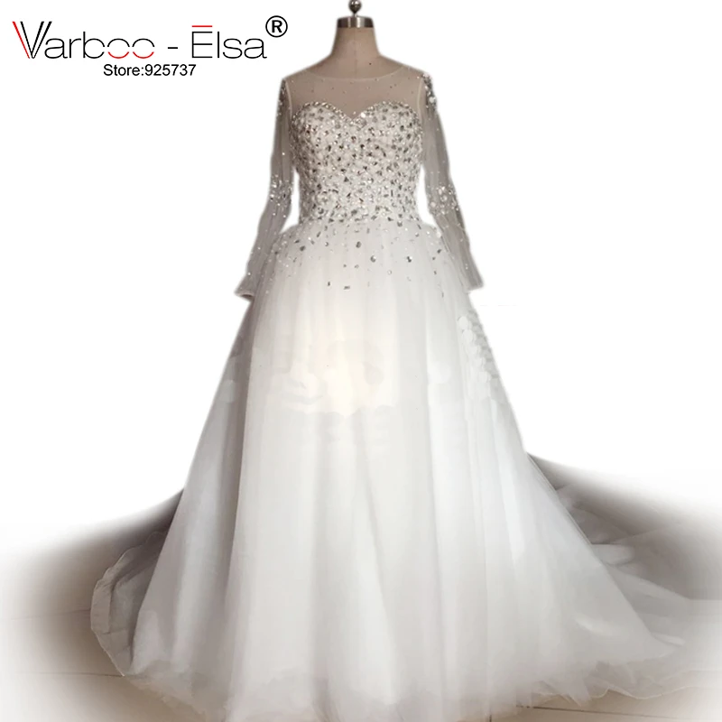 plus size rhinestone wedding dress