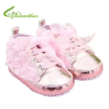 Розничная ; для маленьких девочек; милое кружево, цветок, роза, детская обувь шнуровка Повседневное малышей обувь мягкая подошва кроссовки