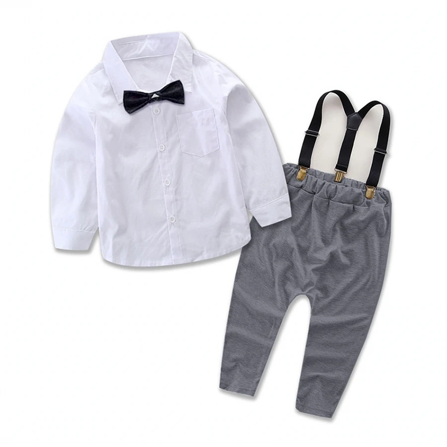 Cute Kids Baby Boys Clothes Set Hot Gentleman Long Sleeve Shirt Tops