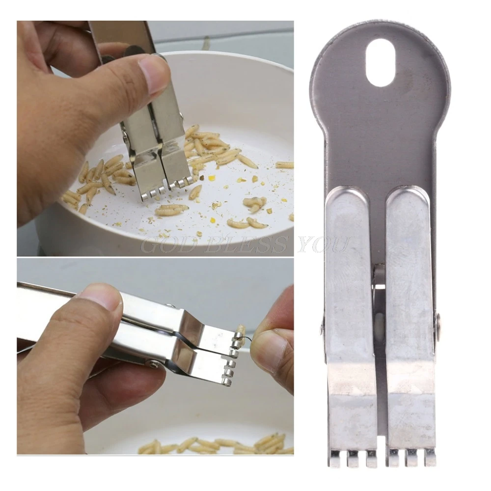 

Mini Fishing Earthworm Live Maggots Clip Stainless Steel Bait Fishing Tools Tackle