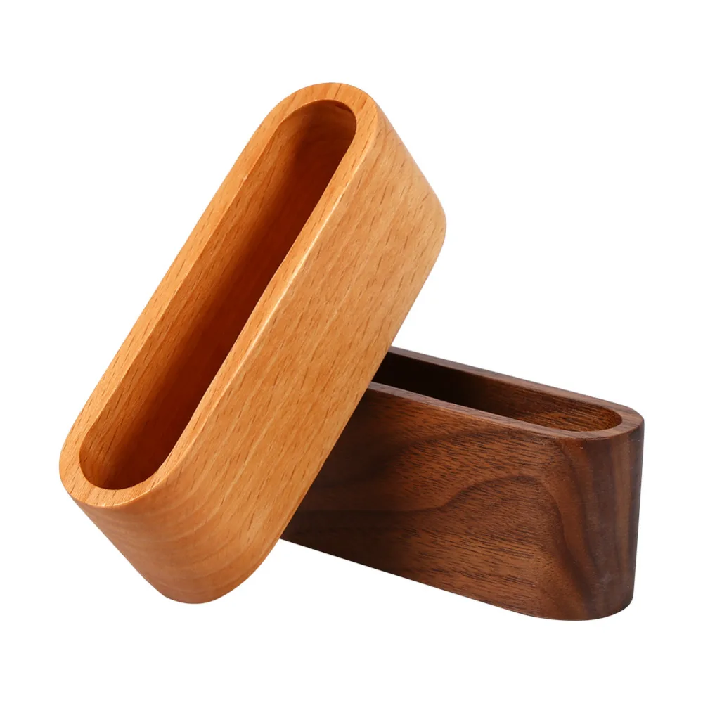 

Wooden Business Card Holder Case Storage Box Organizer Office Desktop Ornaments