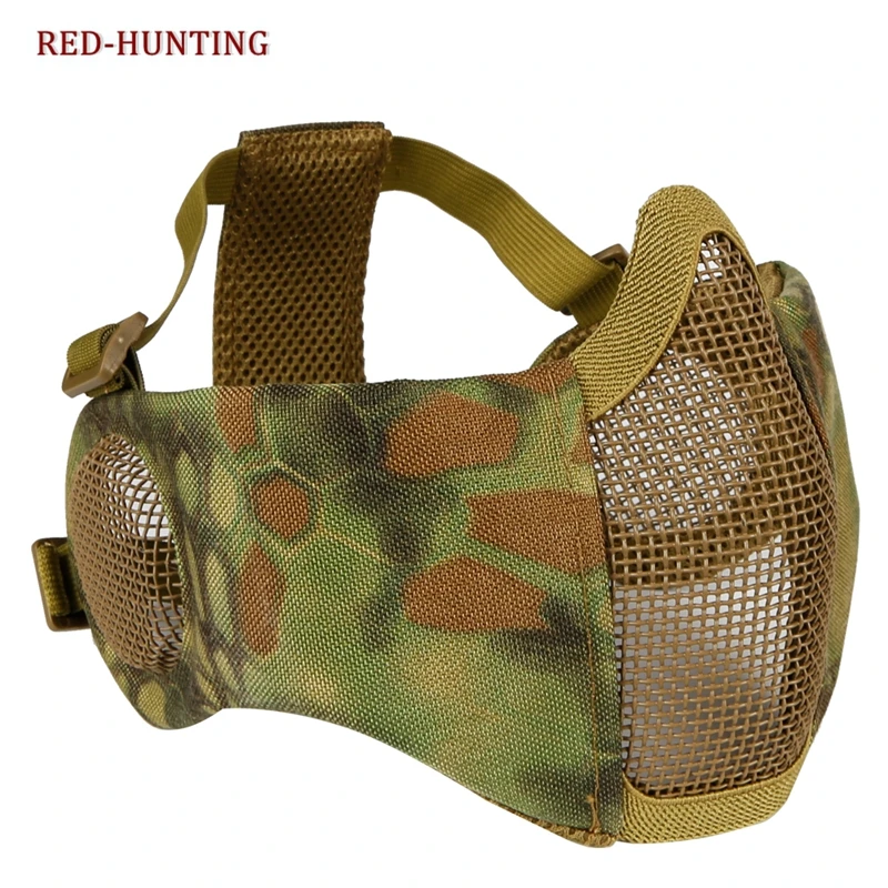 

Foldable Half Face Airsoft Mesh Mask with Ear Protection Military Tactical Lower Face Protective Mask