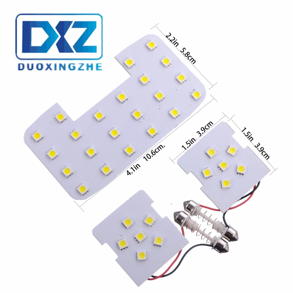 

DXZ 3pcs! White LED Auto Car Reading Interior Light Panel Dome Lamp For KIA RIO K2 2006-2012/Hyundai Solaris Accent