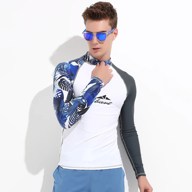 Мужская Рашгард UPF 50+ Мощная защита от воды и солнца с длинным рукавом мужские базовые скины UPF 50+ Рашгард рубашка гидрокостюм топы для взрослых