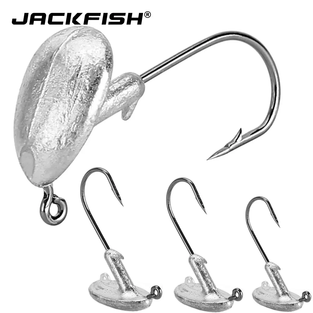 JACKFISH 5 шт./лот приманки из свинца крючок на голову 3,5 г/5 г/7 г свинцовый крючок для рыбалки GrankHook мягкий червяк для ловли карпа рыболовные снасти