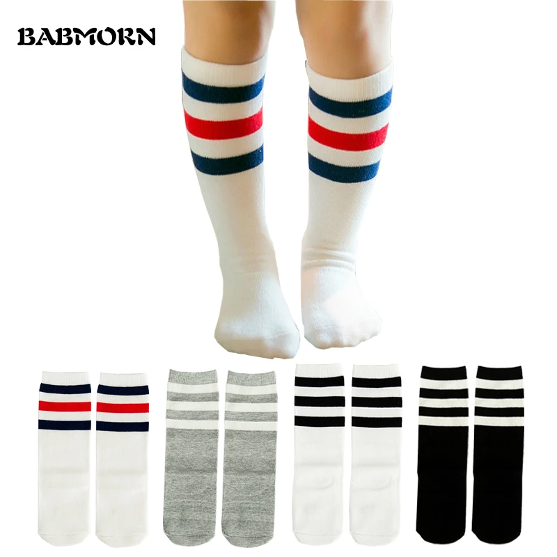 1 Paire Bebe Enfant En Bas Age Enfants Longue Genou Haute Chaussettes Longueur Coton Football Sport Rayures Ecole Chaud Chaussettes Pour Bebe Enfants Aliexpress