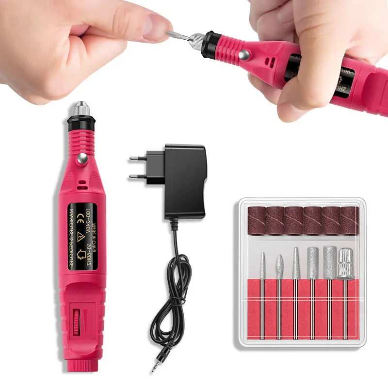 Professional Electric Nail Drill Kit Nail polishing Manicure Machine Electric Nail Art Pen Pedicure with 6 2