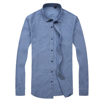 

Large Size 3XL-8XL Middle-aged Man Long Sleeve Plaid Shirts Loose Comfort Shirt Mens