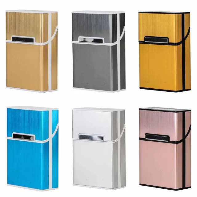 Mayitr Aluminum Alloy 20 Cigarettes Storage Case Box Portable Cigar