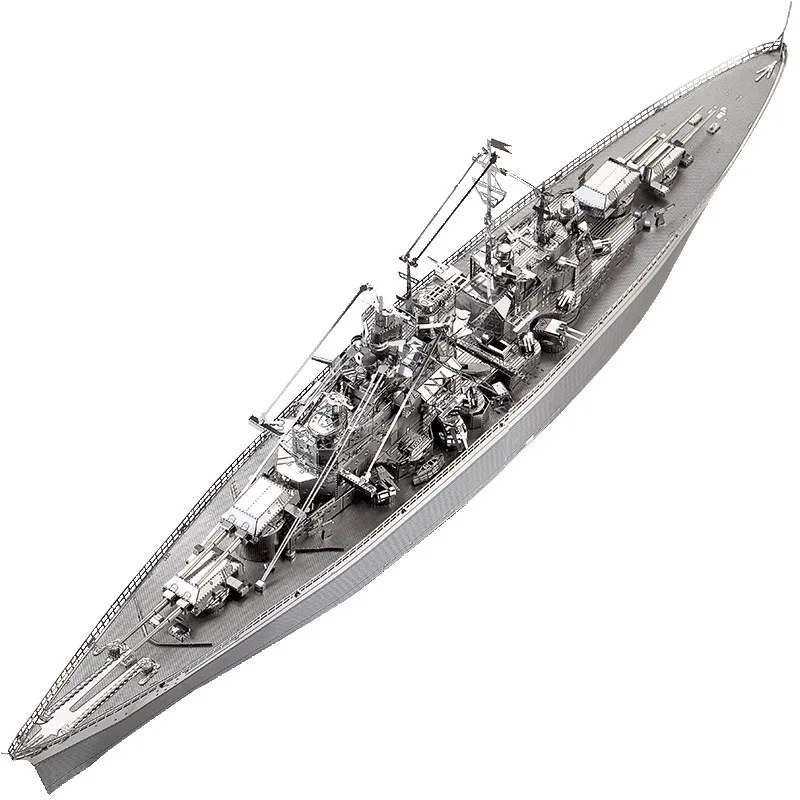 

3D Metal Nano Puzzle Bismarck Battleship Warship Assemble Model Kits DIY 3D Laser Cut Jigsaw Model Kits Toys