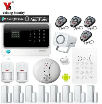 

YobangSecurity 96 Wireless 4 Wired GSM WIFI Alarm System Voice Prompt Home Alarm Security System APP RFID Keypad Fire Detector