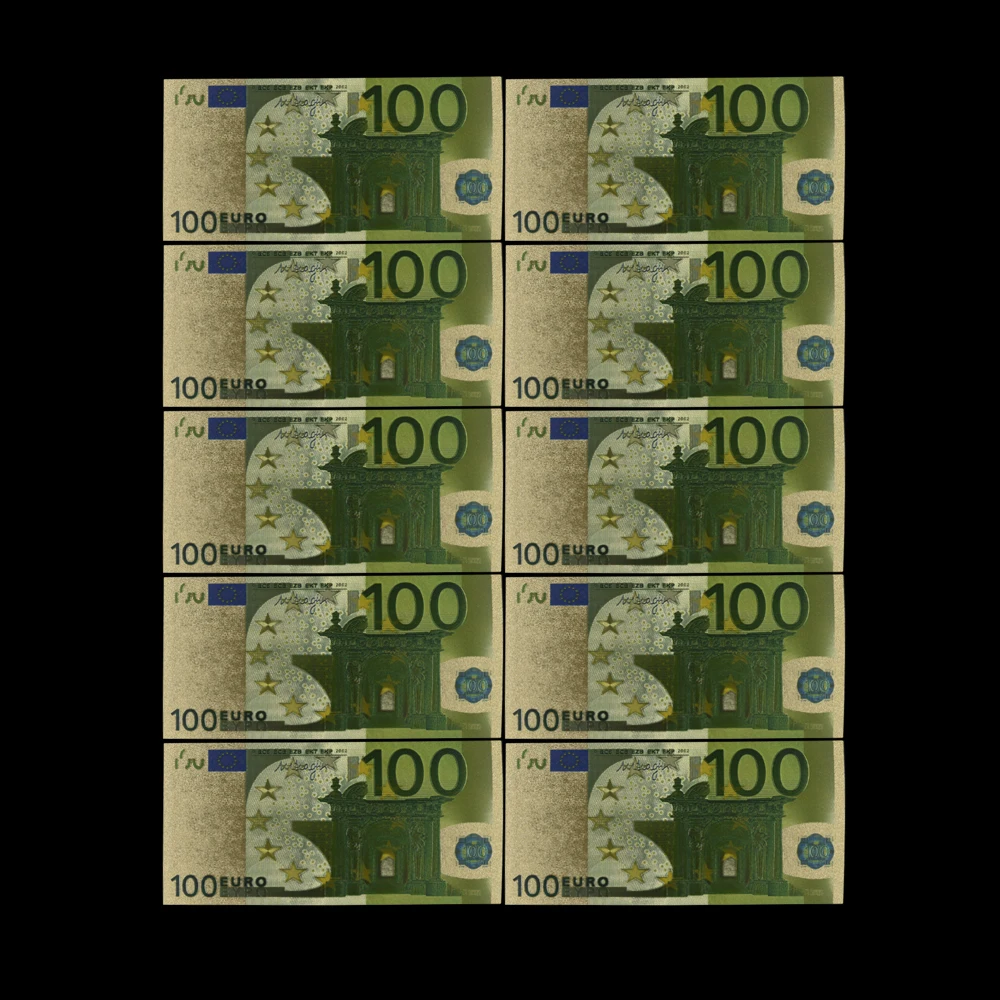 10 шт/Партия Красочные Банкноты евро 100 евро поддельные деньги банкнота из золотой фольги для коллекции и подарков - Цвет: style 5