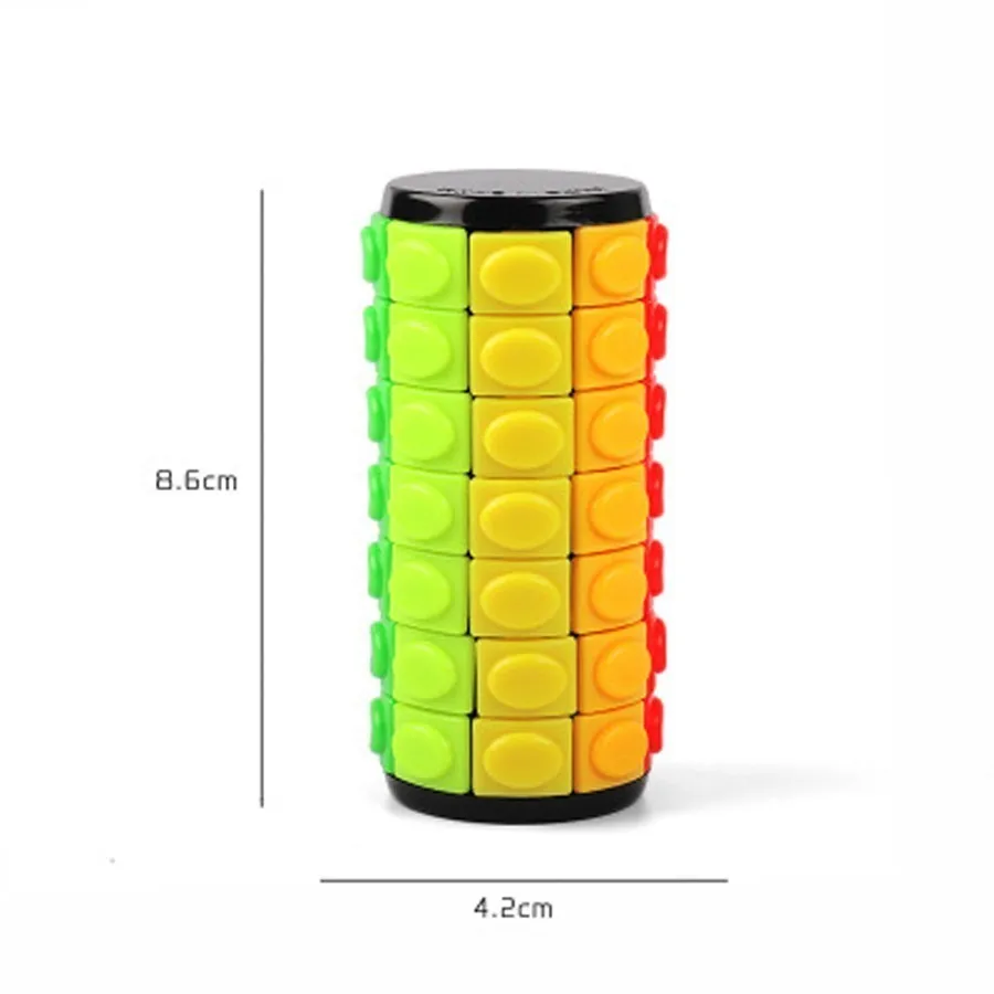 New 3d Rotate Slide Babylon Tower Stress Cube Puzzle Toy Cube Kids Adult Color Cylinder Sliding Puzzle Sensory Toy 6