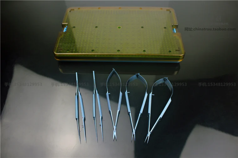Medical orthopedic hand foot surgery instrument titanium alloy small Vascular suture Platform tweezer Microscissor needle holder
