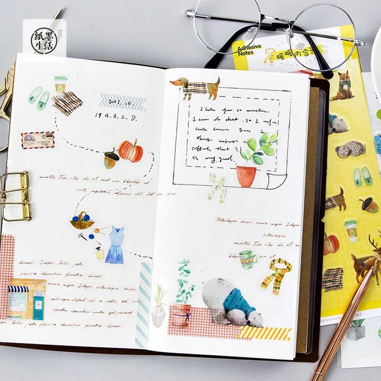 

DIY Colorful simple life kawaii Stickers Diary Planner Journal Note Diary Paper Scrapbooking Albums PhotoTag