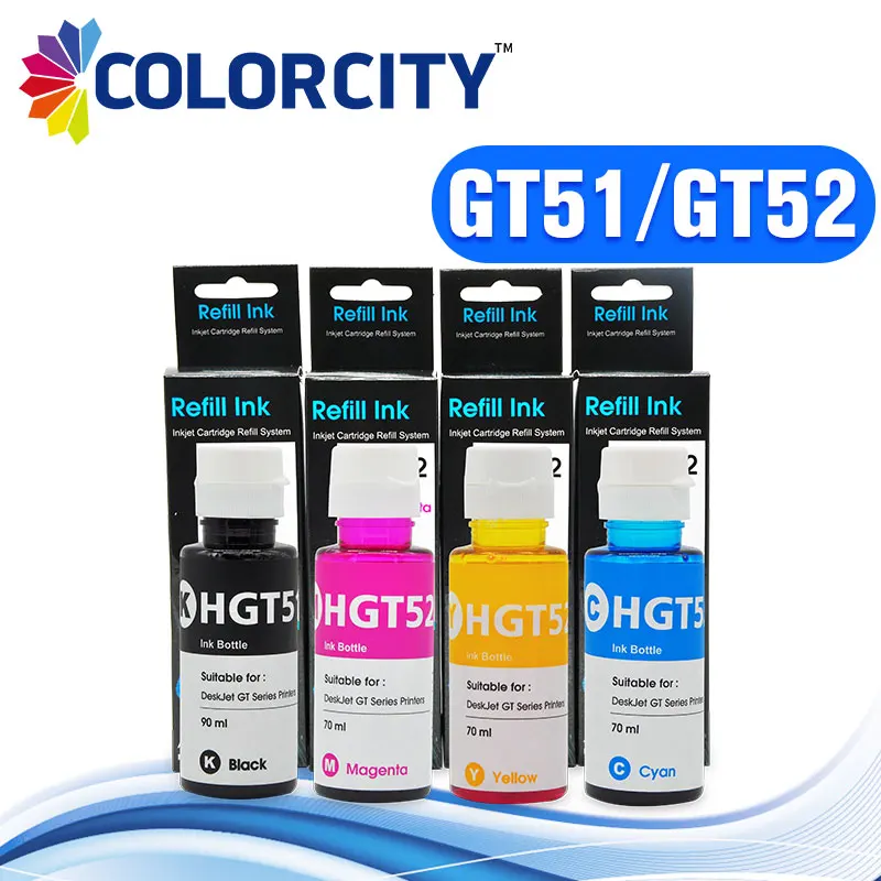 1set ink refill kit GT51 GT52 HGT51 HGT52 special dye ink for HP deskjet GT series GT5810 GT5820