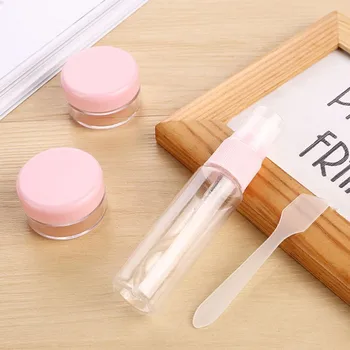 

4Pcs/Set Travel Mini Makeup Container Transparent Plastic Perfume Spray Empty Bottle Face Cream Jars Cosmetic Organizer Portable