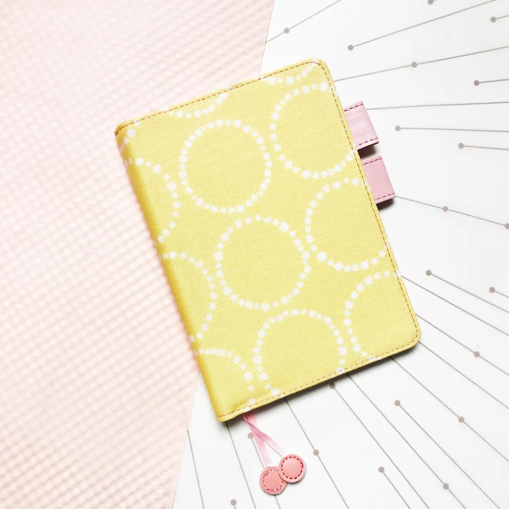 

Happy Circle Bright Yellow And Pink Hobonichi Fashion Journal Cover A6